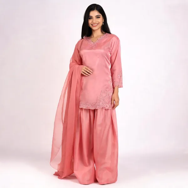 Pink_Georgette_Embroidered_Kurta_Set_For_Women
