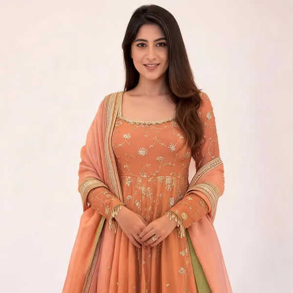 Peach_Georgette_Anarkali_Suit_Set_With_Dupatta_For_Women