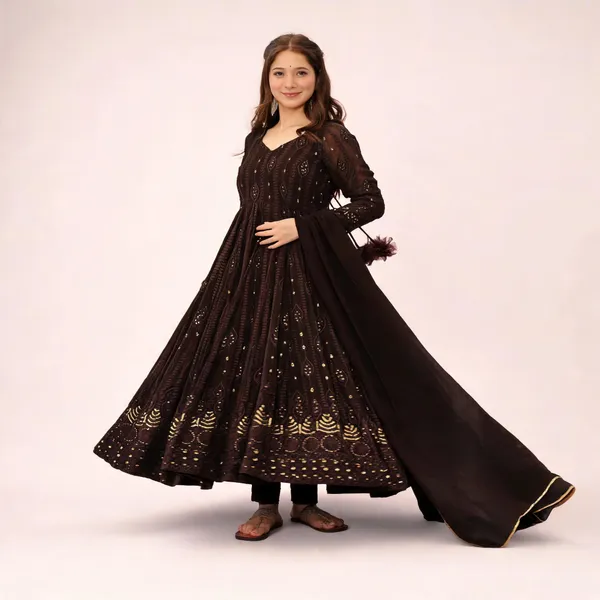Black_Georgette_Embellished_Anarkali_Suit_Set_For_Women