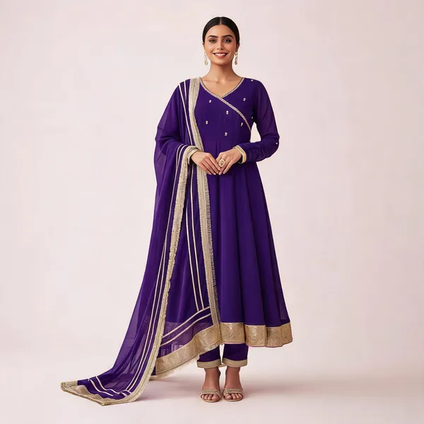 Purple_Georgette_Anarkali_Kurta_Set_For_Women