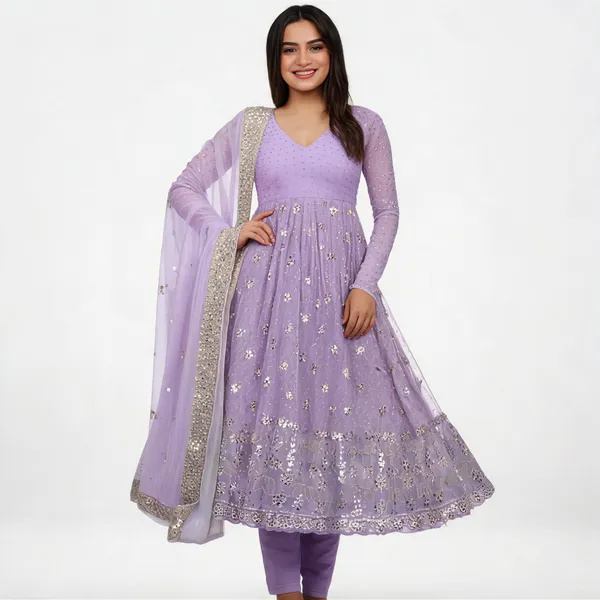 Lavender_Georgette_Embellished_Anarkali_Suit_Set_For_Women