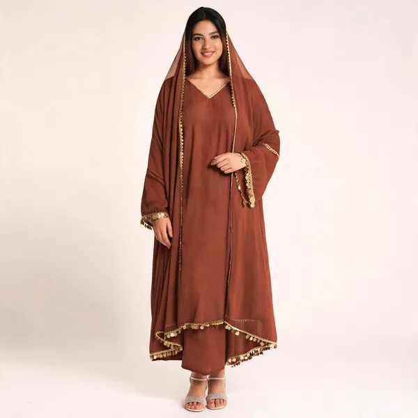 Brown_Georgette_Embellished_Kaftan_Dress_For_Women