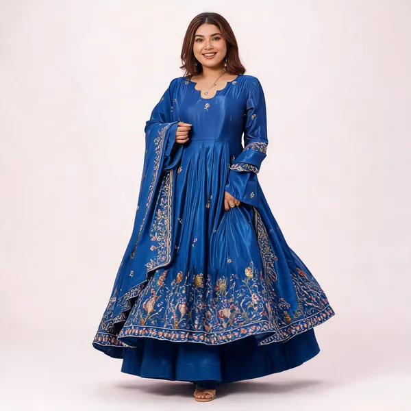 Blue_Georgette_Embroidered_Anarkali_Suit_Set_For_Women