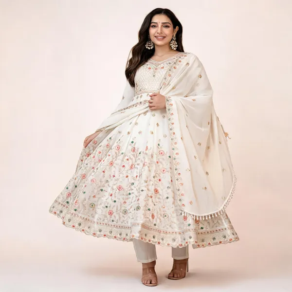 Ivory_Georgette_Embroidered_Anarkali_Kurta_Set_For_Women