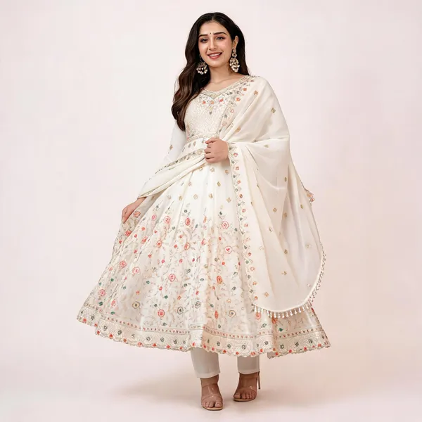 Ivory_Georgette_Embroidered_Anarkali_Kurta_Set_For_Women