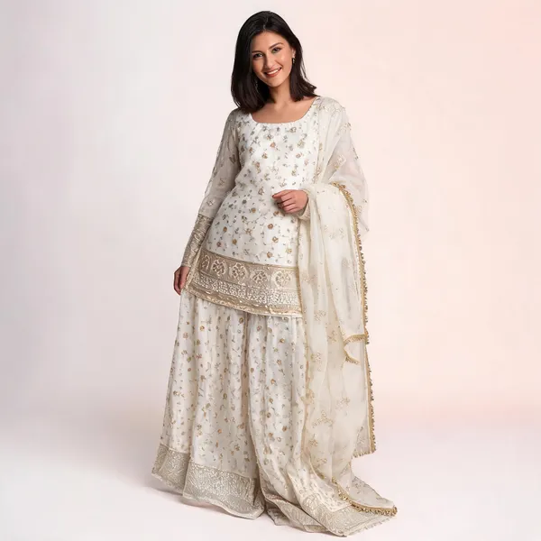 Ivory_Georgette_Embroidered_Anarkali_Kurta_Set_For_Women