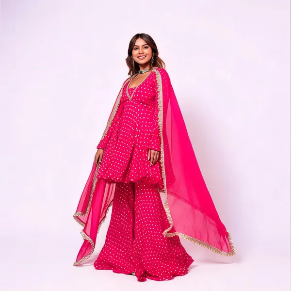 Pink_Georgette_Printed_Anarkali_Sharara_Suit_Set_For_Women