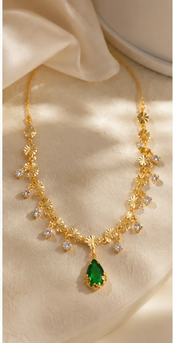 Gold_Tone_Floral_Teardrop_Necklace_for_Women