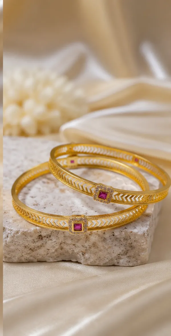 Gold_Tone_Chevron_Stone_Bangles_for_Women