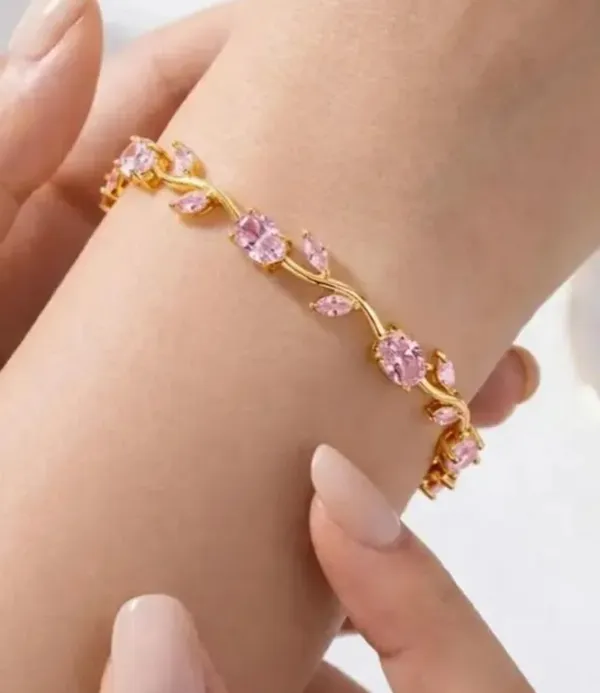 Gold_Tone_Pink_Stone_Bracelet_for_Women