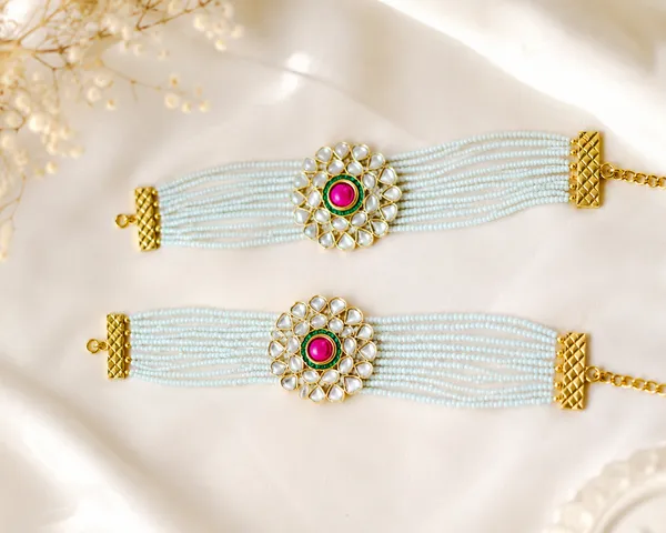 Blue_Beaded_Floral_Bracelet_Set_for_Women