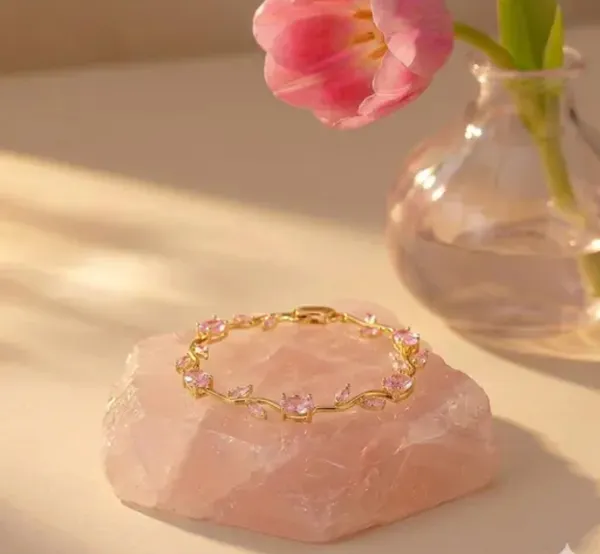 Gold_Tone_Pink_Stone_Bracelet_for_Women
