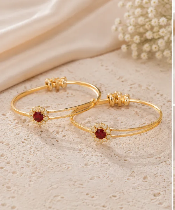 Gold_Tone_Red_Stone_Floral_Bangles_for_Women