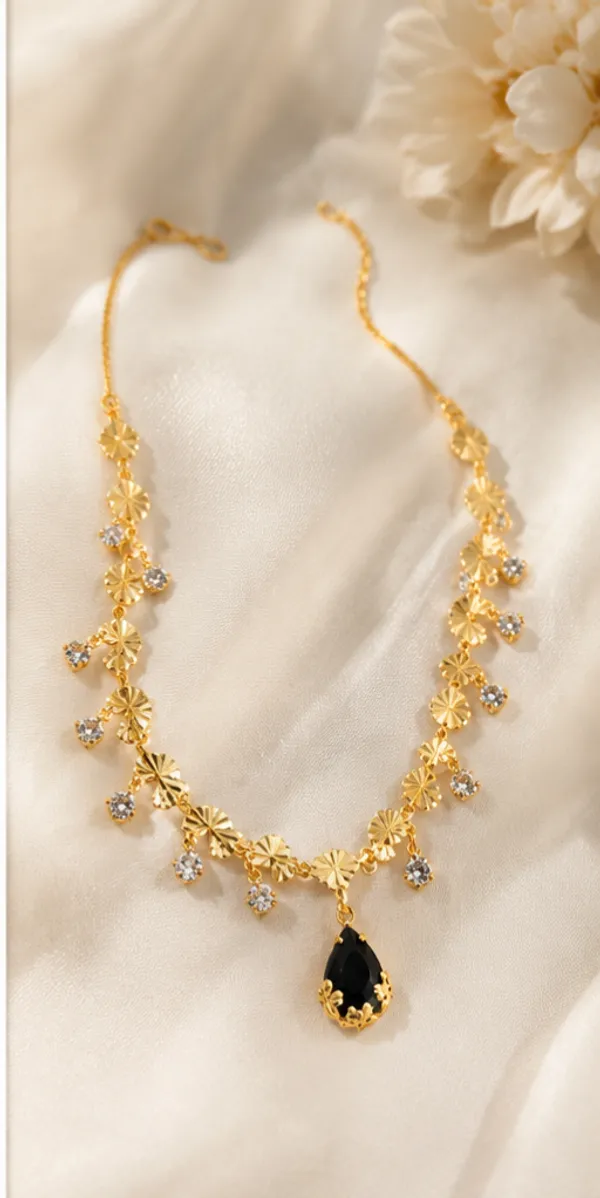 Gold_Tone_Floral_Teardrop_Necklace_for_Women