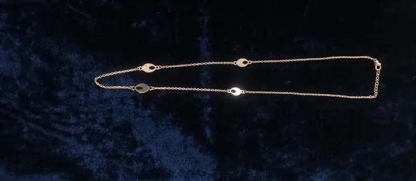 Gold_Tone_925_Silver_Leaf_Motif_Chain_Necklace_For_Women