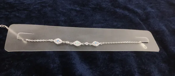 Gold_Tone_925_Silver_Linked_Motif_Bracelet_For_Women