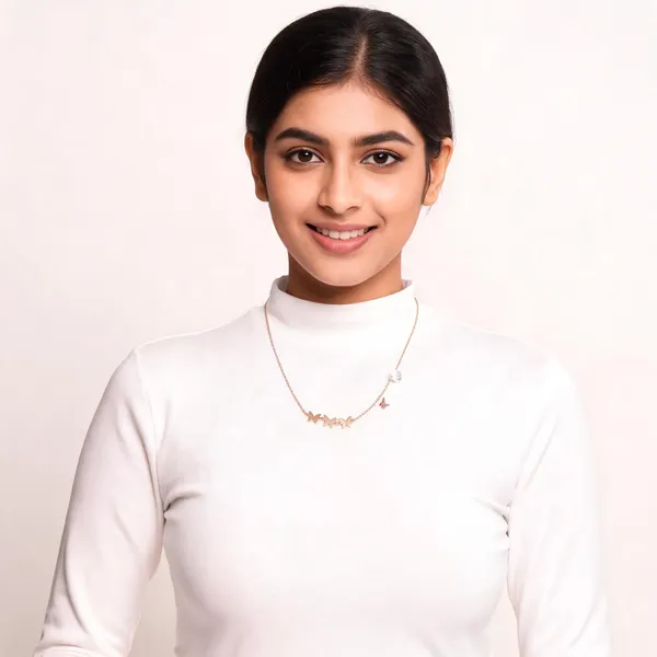 Gold_Tone_925_Silver_Rectangular_Charm_Chain_Necklace_For_Women