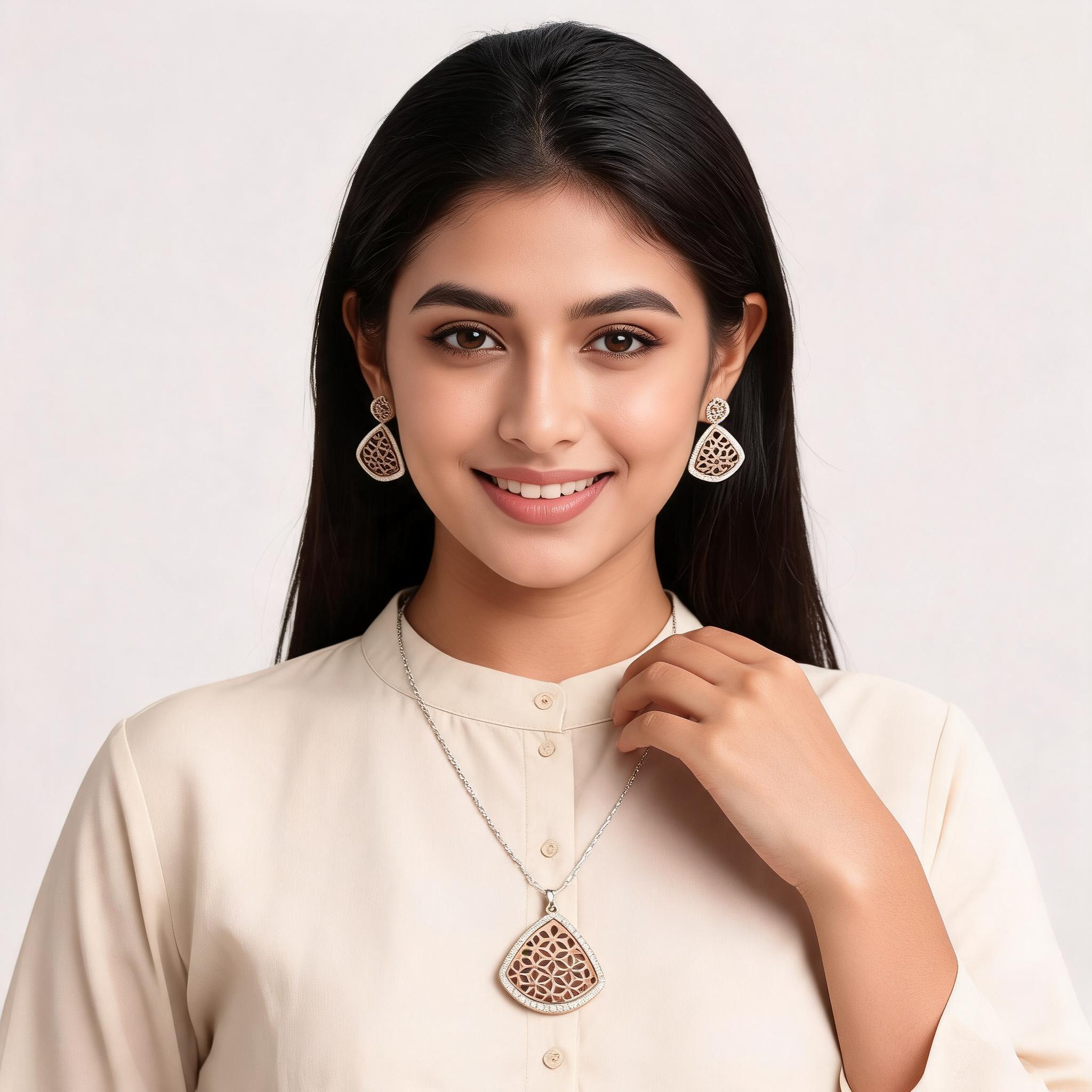 Silver_925_Circular_Floral_Motif_Pendant_Set_For_Women