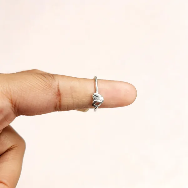 Gold_Tone_925_Silver_Leaf_Design_Hook_Ring_For_Women
