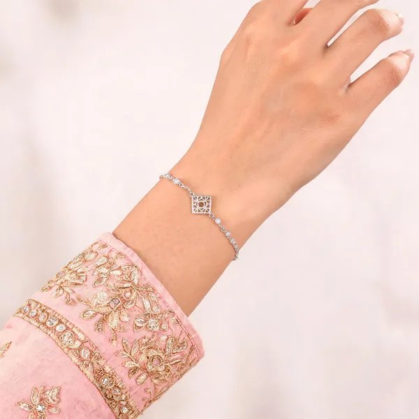 Gold_Tone_925_Silver_Geometric_Charm_Bracelet_For_Women