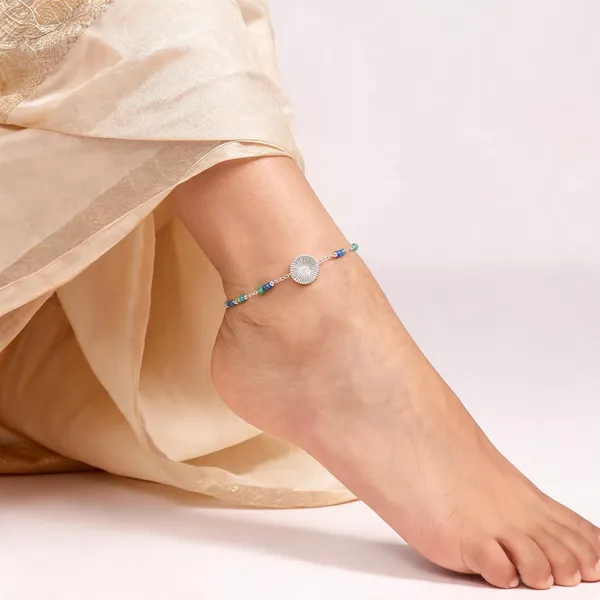 Silver_925_Silver_Radial_Textured_Round_Anklet_For_Women