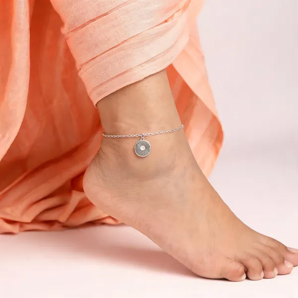 Silver_925_Silver_Radial_Textured_Round_Anklet_For_Women