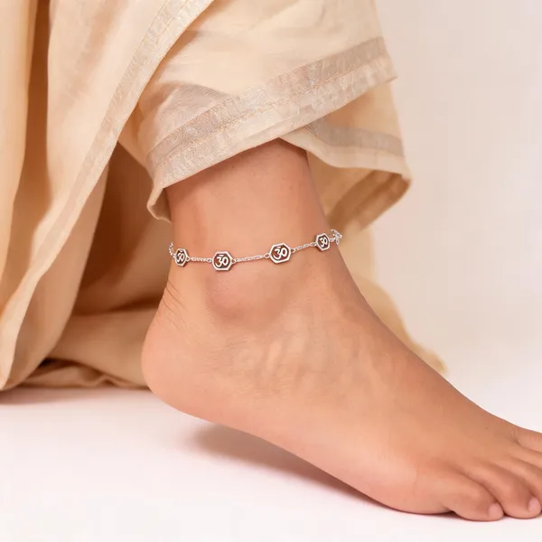 Silver_925_Silver_Om_Symbol_Octagonal_Anklet_For_Women