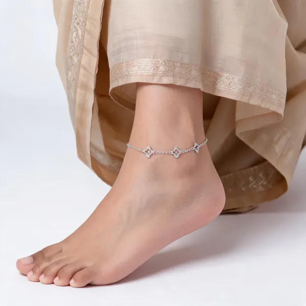Rose_Gold_925_Sterling_Round_Charm_Chain_Anklet_For_Women