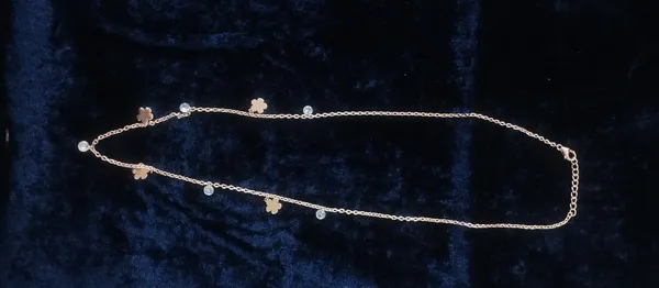 Gold_Tone_925_Silver_Leaf_Charm_Chain_Necklace_For_Women