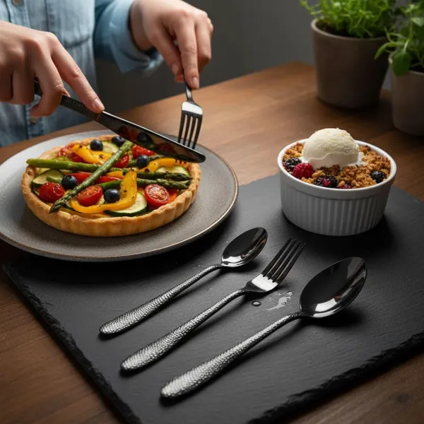 Black_Stainless_Steel_Artisan_Hammered_Collection_Cutlery_Set_For_Home_And_Kitchen_Pack_Of_6_30_Pcs