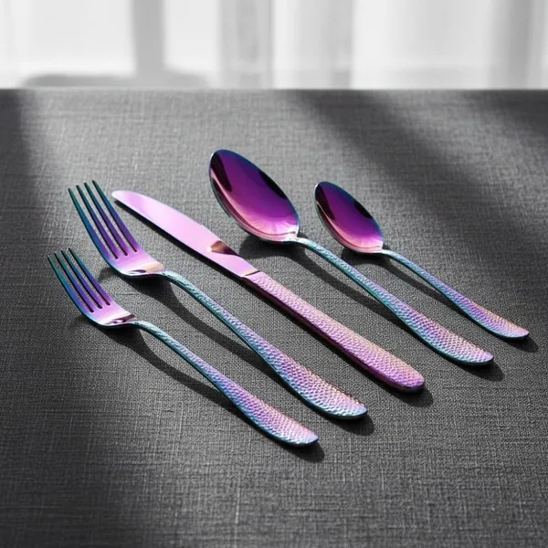 Rainbow_Stainless_Steel_Artisan_Hammered_Collection_Cutlery_Set_For_Home_And_Kitchen_Pack_Of_6_30_Pcs