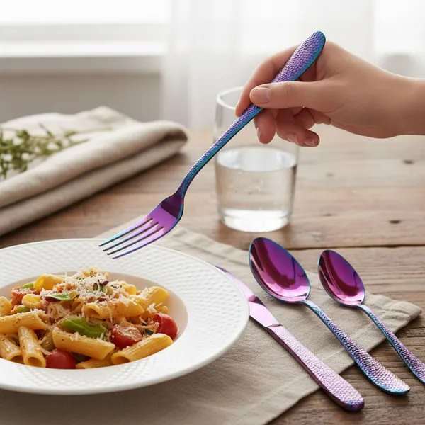 Rainbow_Stainless_Steel_Artisan_Hammered_Collection_Cutlery_Set_For_Home_And_Kitchen_Pack_Of_6_30_Pcs
