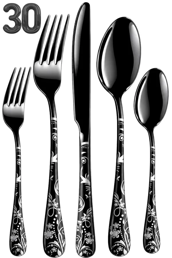 Black_Stainless_Steel_Bloom_Collection_Cutlery_Set_For_Home_And_Kitchen_Pack_Of_6_30_Pcs