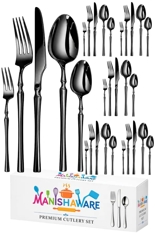 Black_Stainless_Steel_Elegance_Collection_Cutlery_Set_For_Home_And_Kitchen_Pack_Of_6_30_Pcs