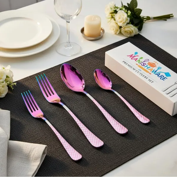 Rainbow_Stainless_Steel_Basic_Cutlery_Set_Heritage_Check_Collection_Cutlery_Set_For_Home_And_Kitchen