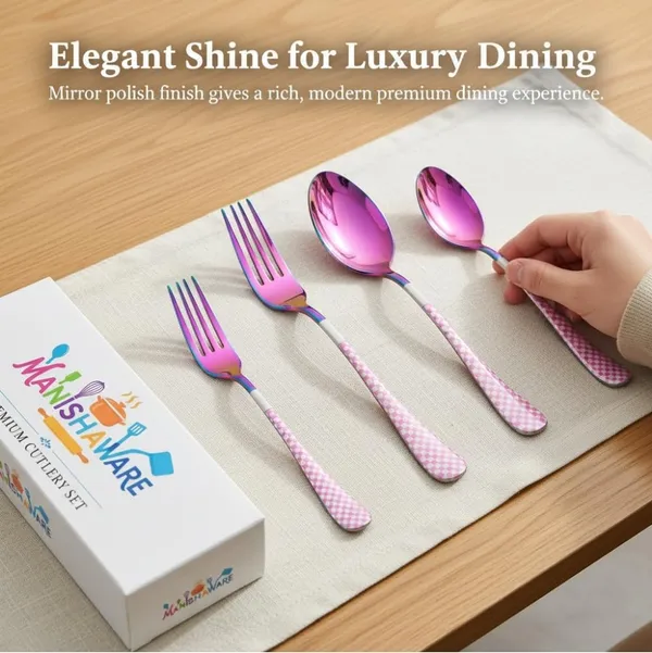 Rainbow_Stainless_Steel_Basic_Cutlery_Set_Heritage_Check_Collection_Cutlery_Set_For_Home_And_Kitchen