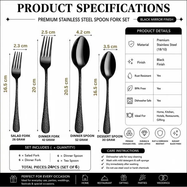 Black_Stainless_Steel_Basic_Cutlery_Set_Artisan_Hammered_Collection_Cutlery_Set_For_Home_And_Kitchen