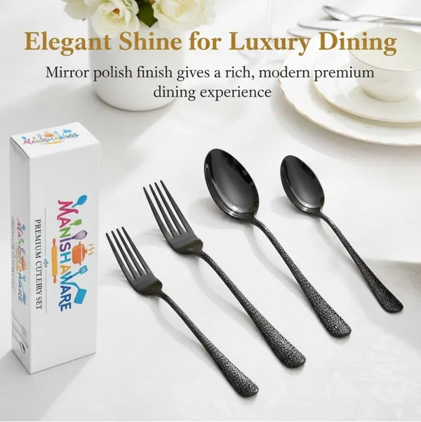 Black_Stainless_Steel_Basic_Cutlery_Set_Artisan_Hammered_Collection_Cutlery_Set_For_Home_And_Kitchen