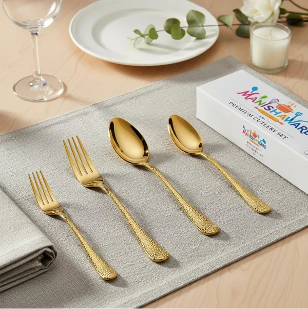 Gold_Stainless_Steel_Basic_Cutlery_Set_Artisan_Hammered_Collection_Cutlery_Set_For_Home_And_Kitchen