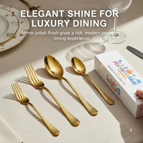 Gold_Stainless_Steel_Basic_Cutlery_Set_Artisan_Hammered_Collection_Cutlery_Set_For_Home_And_Kitchen