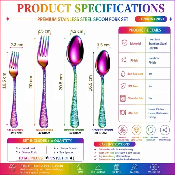 Rainbow_Stainless_Steel_Basic_Cutlery_Set_Artisan_Hammered_Collection_Cutlery_Set_For_Home_And_Kitchen