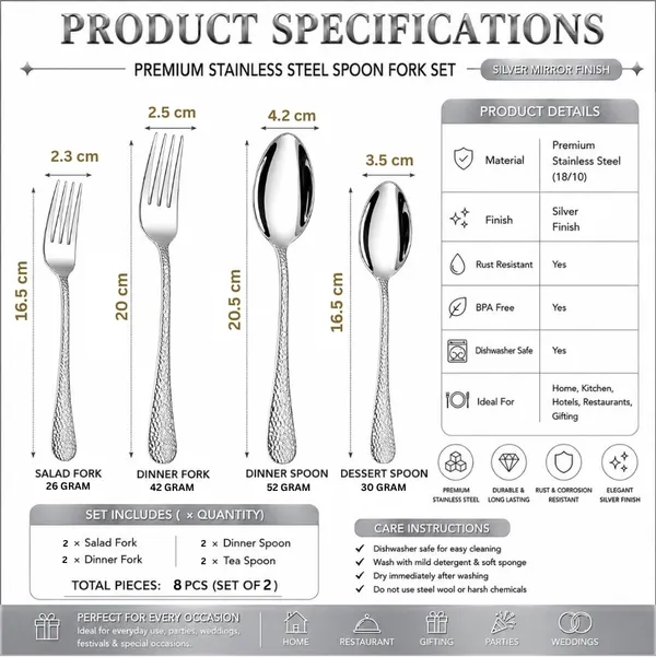 Silver_Stainless_Steel_Basic_Cutlery_Set_Artisan_Hammered_Collection_Cutlery_Set_For_Home_And_Kitchen