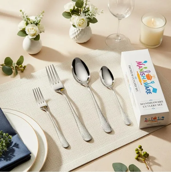 Silver_Stainless_Steel_Basic_Cutlery_Set_Artisan_Hammered_Collection_Cutlery_Set_For_Home_And_Kitchen