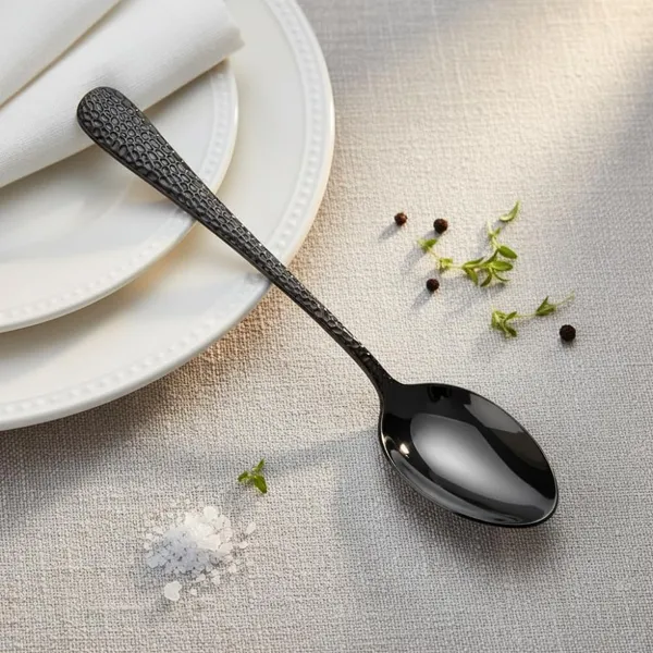 Black_Stainless_Steel_Spoon_Set_Artisan_Hammered_Collection_Spoon_For_Home_And_Kitchen