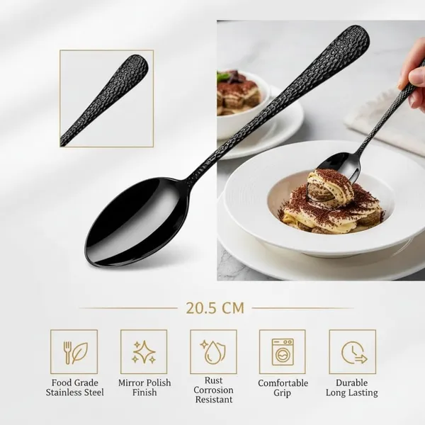 Black_Stainless_Steel_Spoon_Set_Artisan_Hammered_Collection_Spoon_For_Home_And_Kitchen