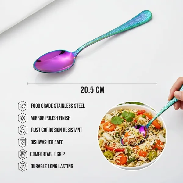 Rainbow_Stainless_Steel_Spoon_Set_Artisan_Hammered_Collection_Spoon_For_Home_And_Kitchen