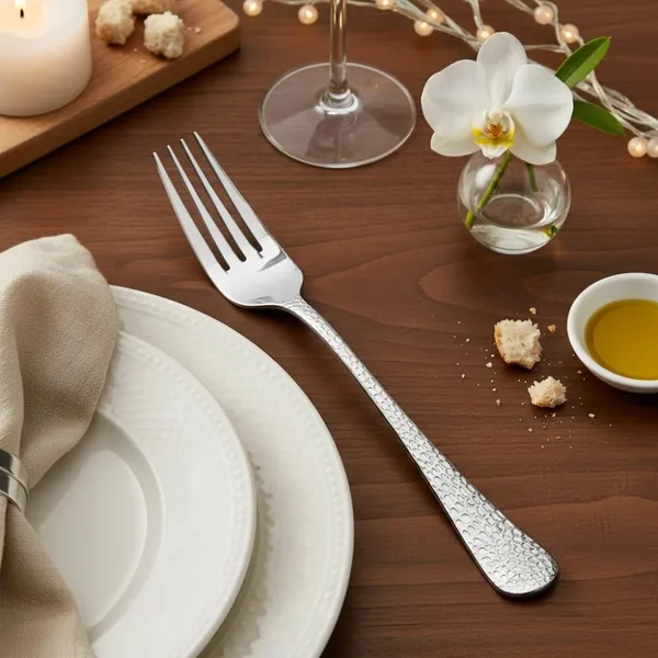 Silver_Stainless_Steel_Fork_Set_Artisan_Hammered_Collection_Fork_For_Home_And_Kitchen