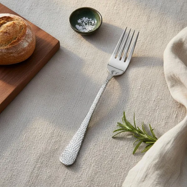 Silver_Stainless_Steel_Fork_Set_Artisan_Hammered_Collection_Fork_For_Home_And_Kitchen