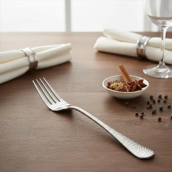 Silver_Stainless_Steel_Fork_Set_Artisan_Hammered_Collection_Fork_For_Home_And_Kitchen