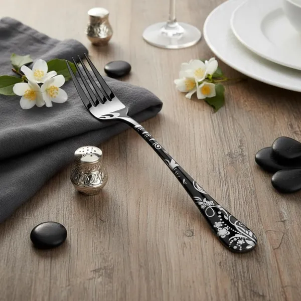 Black_Stainless_Steel_Fork_Set_Bloom_Collection_Fork_For_Home_And_Kitchen